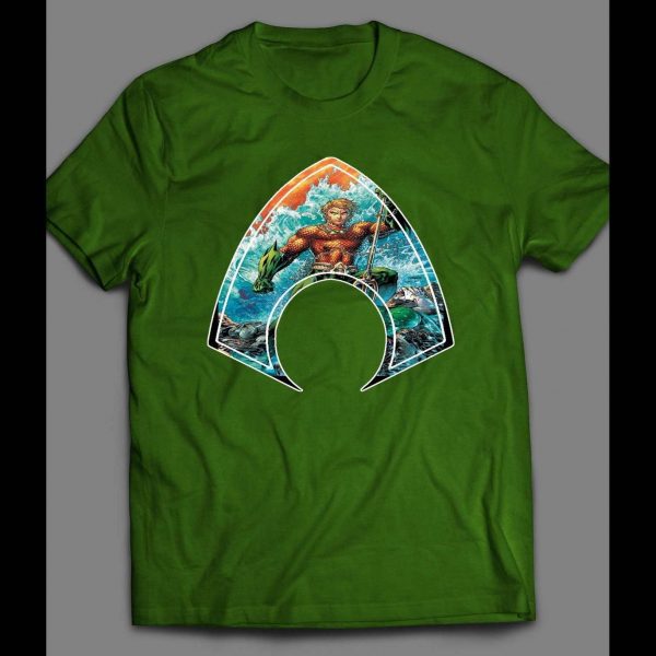 AQUAMAN LOGO COMIC ART SHIRT
