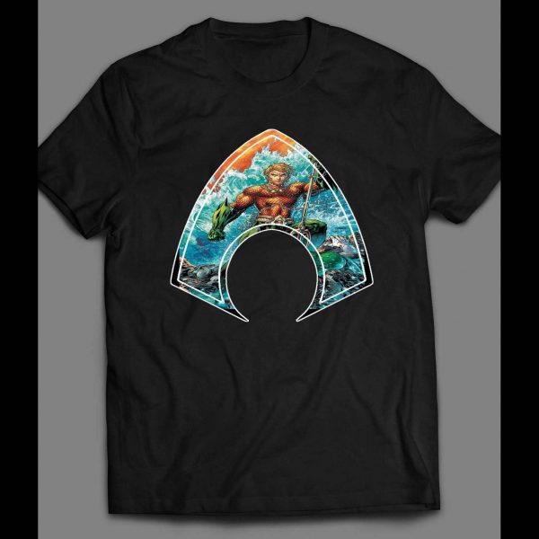 AQUAMAN LOGO COMIC ART SHIRT