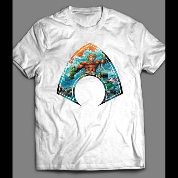 AQUAMAN LOGO COMIC ART SHIRT