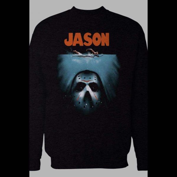 FRIDAY THE 13TH "JASON" MOVIE PARODY WINTER PULL OVER SWEATSHIRT