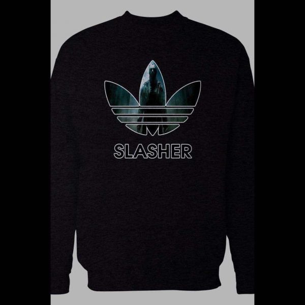 FRIDAY THE 13TH SLASHER MOVIE PARODY ATHLETIC LOGO WINTER PULL OVER SWEATSHIRT