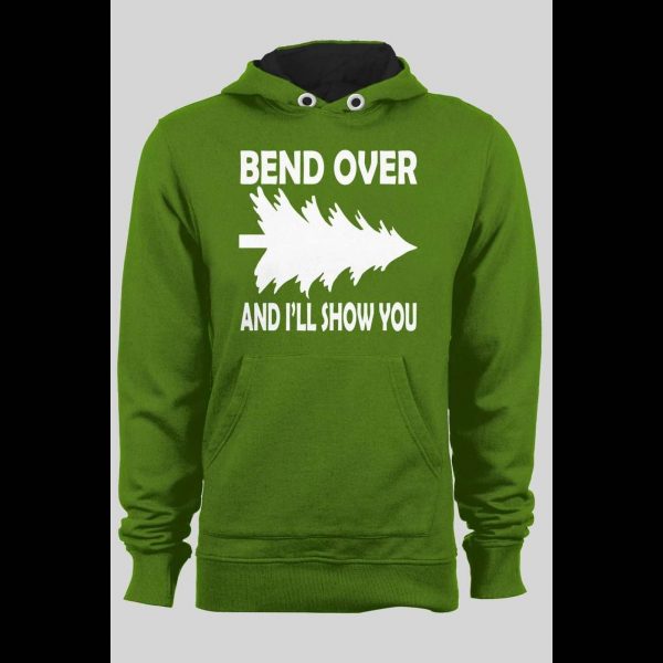 FUNNY "BEND OVER AND I'LL SHOW YOU" CHRISTMAS HOODIE