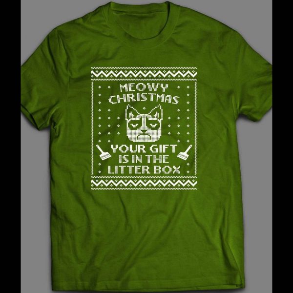 GRUMPY CAT MEOWY CHRISTMAS CAT LITTER SHIRT