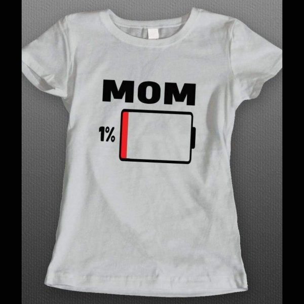 MOTHER'S DAY MOM LOW ON BATTERY FUNNY LADIES SHIRT