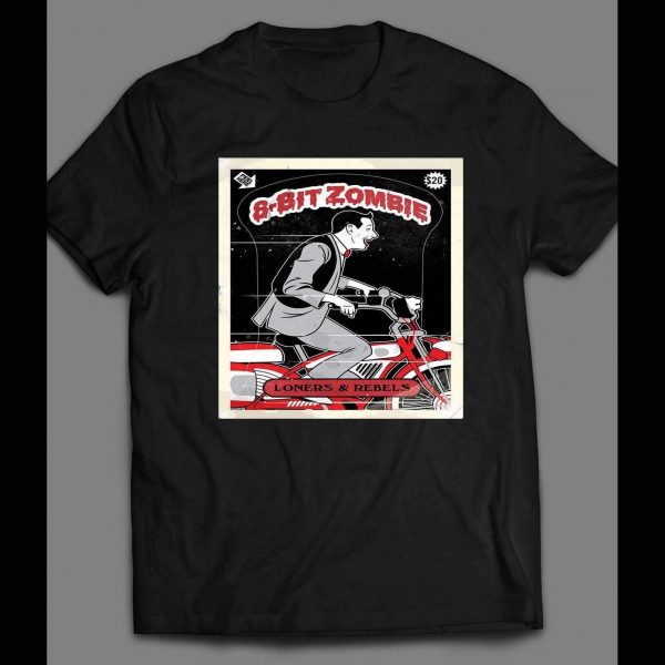 PEE WEE HERMAN 8-BIT ZOMBIE ON A BIKE SHIRT