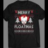 PENNYWISE “MERRY FLOATMAS” CREEPY UGLY CHRISTMAS SWEATER STYLE HOLIDAY SHIRT