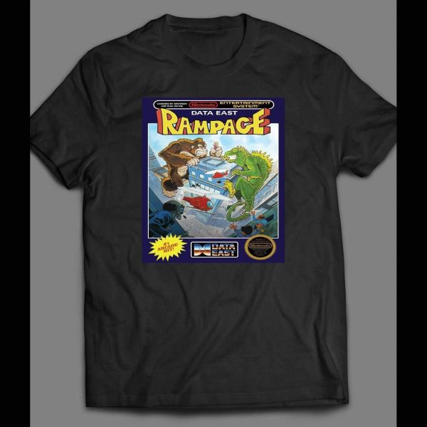 VINTAGE NINTENDO RAMPAGE GAME BOX ART SHIRT