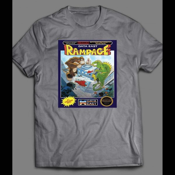 VINTAGE NINTENDO RAMPAGE GAME BOX ART SHIRT