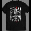 MILITARY STYLE U.S.A. KNIGHT AMERICAN FLAG 4TH OF JULY SHIRT