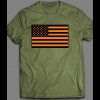 MILITARY STYLE ORANGE AMERICAN FLAG 4TH OF JULY SHIRT