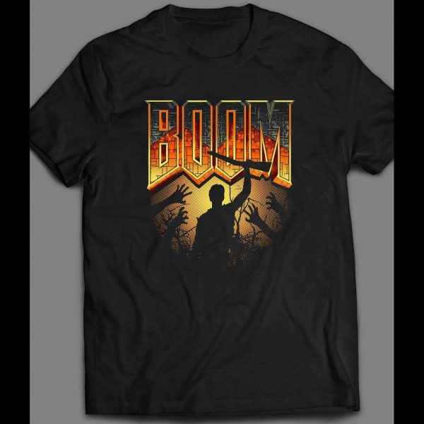 EVIL DEAD BOOM FULL METAL COLOR VIDEO GAME PARODY HALLOWEEN SHIRT