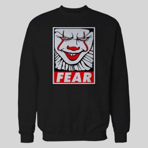 MOVIE "IT" PENNYWISE OBEY PARODY "FEAR" HALLOWEEN HOODIE / SWEATSHIRT