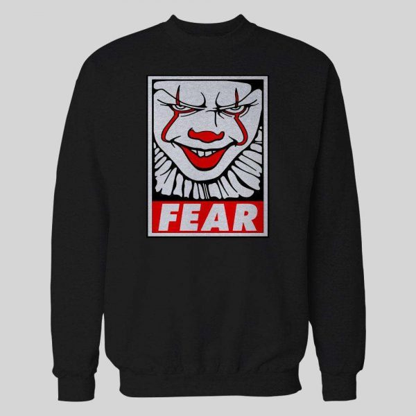 MOVIE "IT" PENNYWISE OBEY PARODY "FEAR" HALLOWEEN HOODIE / SWEATSHIRT