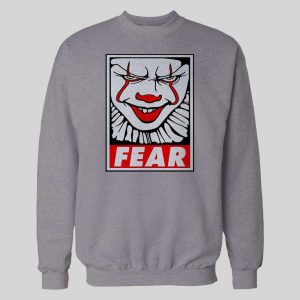 MOVIE "IT" PENNYWISE OBEY PARODY "FEAR" HALLOWEEN HOODIE / SWEATSHIRT