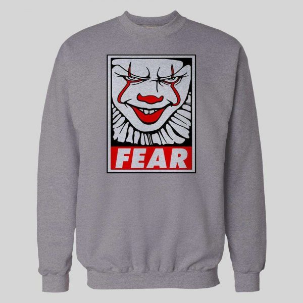 MOVIE "IT" PENNYWISE OBEY PARODY "FEAR" HALLOWEEN HOODIE / SWEATSHIRT
