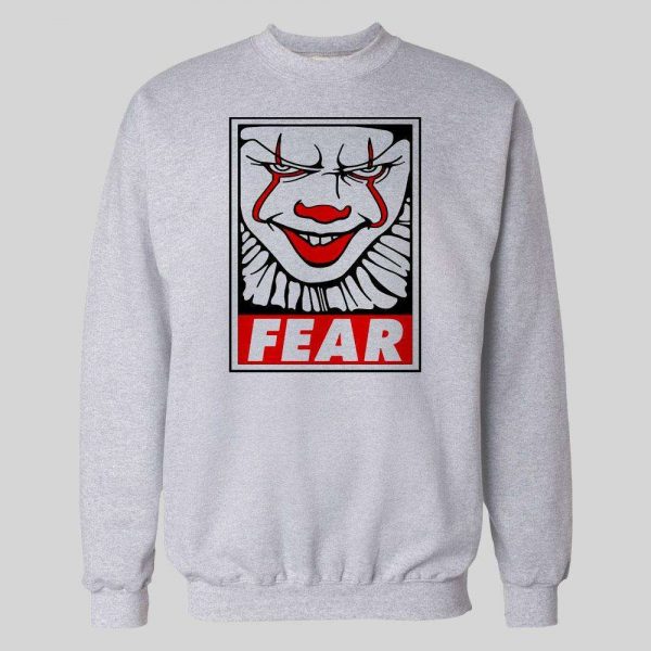 MOVIE "IT" PENNYWISE OBEY PARODY "FEAR" HALLOWEEN HOODIE / SWEATSHIRT