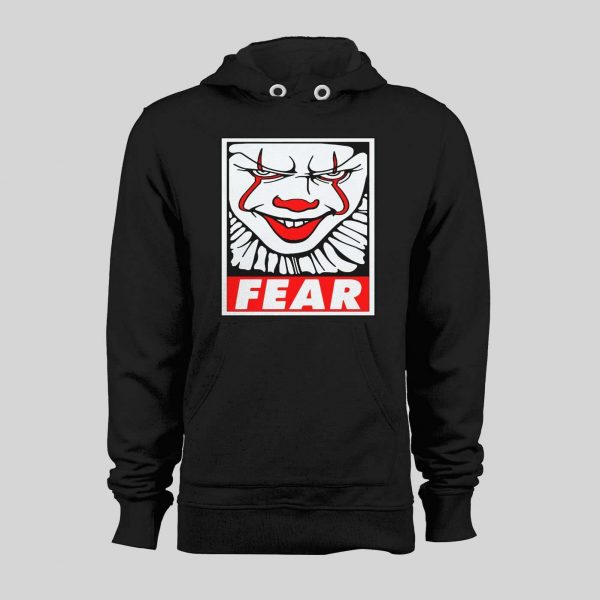 MOVIE "IT" PENNYWISE OBEY PARODY "FEAR" HALLOWEEN HOODIE / SWEATSHIRT