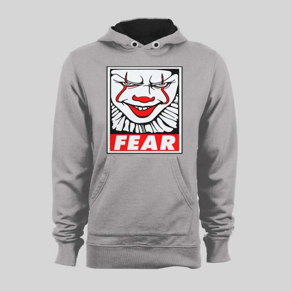 MOVIE "IT" PENNYWISE OBEY PARODY "FEAR" HALLOWEEN HOODIE / SWEATSHIRT