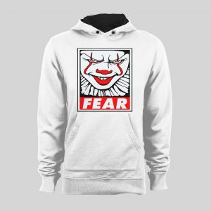 MOVIE "IT" PENNYWISE OBEY PARODY "FEAR" HALLOWEEN HOODIE / SWEATSHIRT