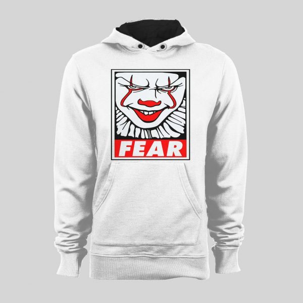 MOVIE "IT" PENNYWISE OBEY PARODY "FEAR" HALLOWEEN HOODIE / SWEATSHIRT