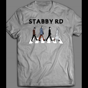 HORROR MOVIE SERIAL KILLERS ABBEY RD PARODY "STABBY RD" HALLOWEEN SHIRT