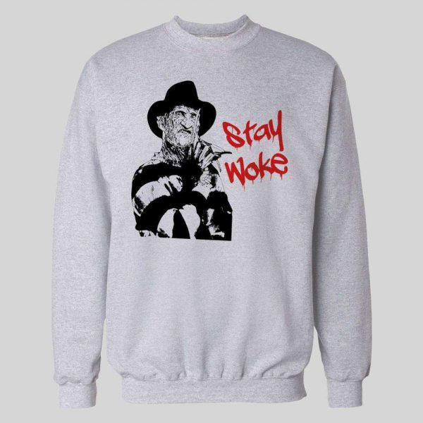 NIGHTMARE ON ELM ST FREDDY KRUEGER "STAY WOKE" ART HALLOWEEN HALLOWEEN HOODIE / SWEATSHIRT