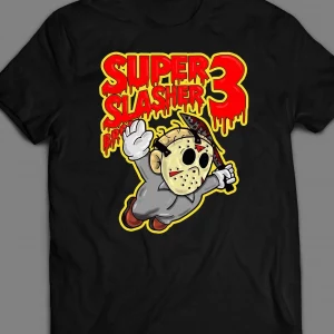 FRIDAY THE 13TH X SUPER SLASHER BROS 3 RETRO GAME PARODY HALLOWEEN SHIRT