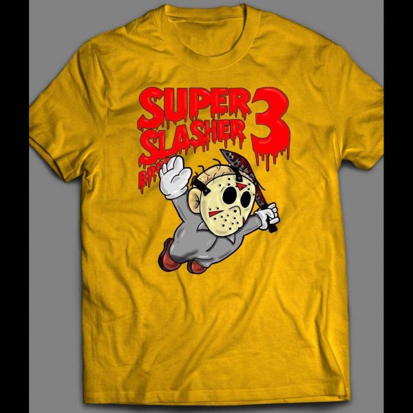 FRIDAY THE 13TH X SUPER SLASHER BROS 3 RETRO GAME PARODY HALLOWEEN SHIRT
