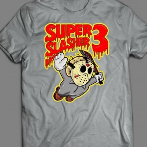 FRIDAY THE 13TH X SUPER SLASHER BROS 3 RETRO GAME PARODY HALLOWEEN SHIRT