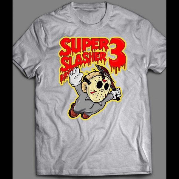 FRIDAY THE 13TH X SUPER SLASHER BROS 3 RETRO GAME PARODY HALLOWEEN SHIRT