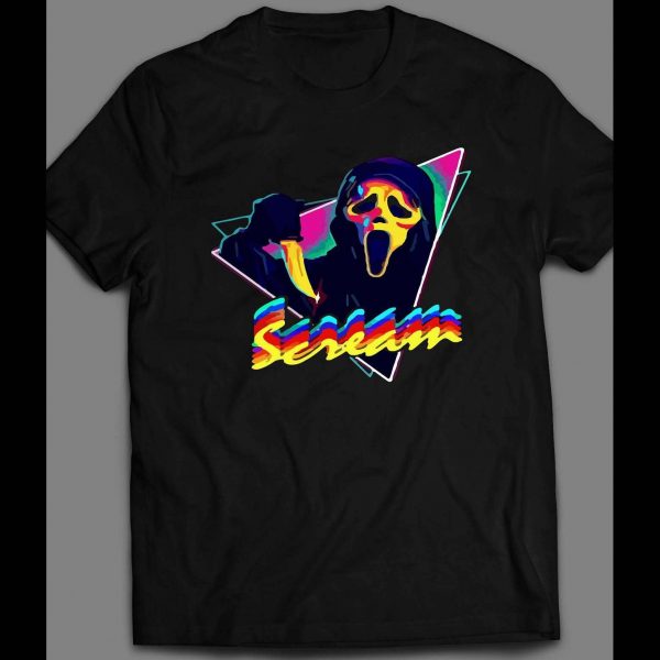 HALLOWEEN SCREAM RETRO CUSTOM ART FRONT PRINT SHIRT