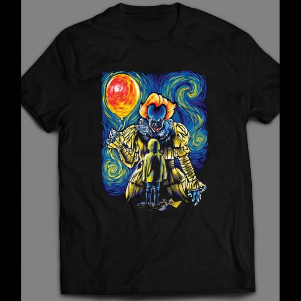 PENNYWISE "STARRY DERRY" PAINTING PARODY HORROR MOVIE HALLOWEEN SHIRT