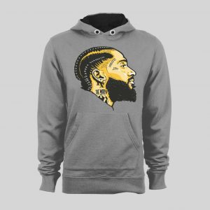 LATE WEST COAST RAPPER NIPSEY  OLDSKOOL CUSTOM ART HIP HOP SWEATSHIRT / HOODIE