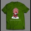CHRISTMAS IS COMING SANTA CANDY CANE THRONE HOLIDAY SHIRT