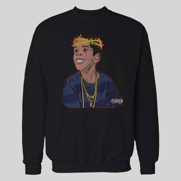 RAPPER FLYGOD ALBUM COVER ART CUSTOM DESIGN FULL FRONT SWEATSHIRT / HOODIE