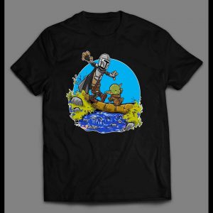 THE HUNTER & BABY ALIEN COMIC STRIP PARODY SHIRT