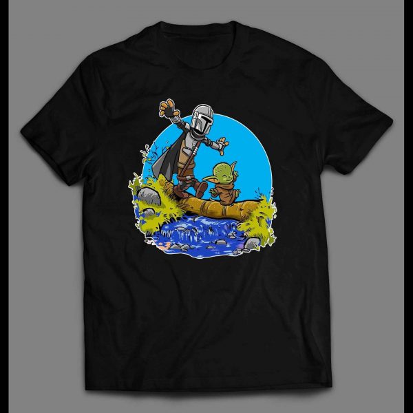 THE HUNTER & BABY ALIEN COMIC STRIP PARODY SHIRT