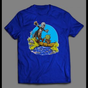 THE HUNTER & BABY ALIEN COMIC STRIP PARODY SHIRT