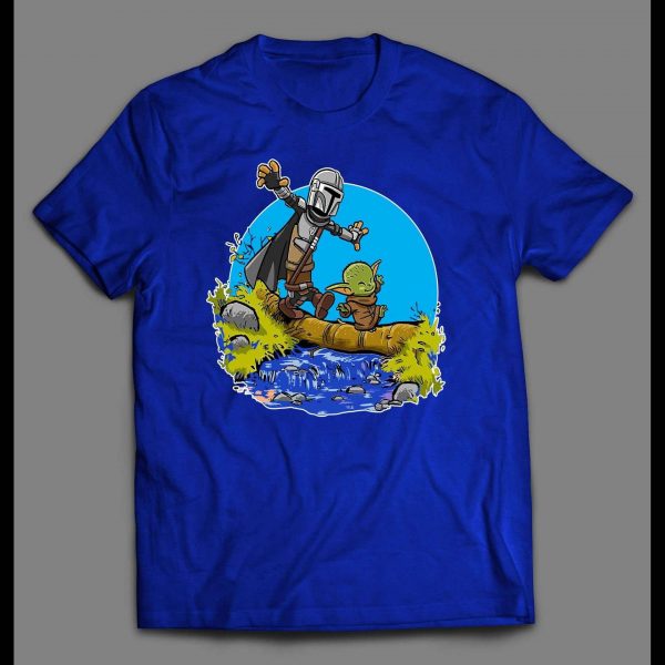 THE HUNTER & BABY ALIEN COMIC STRIP PARODY SHIRT