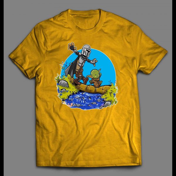 THE HUNTER & BABY ALIEN COMIC STRIP PARODY SHIRT