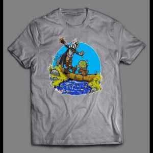 THE HUNTER & BABY ALIEN COMIC STRIP PARODY SHIRT