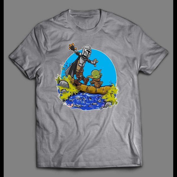 THE HUNTER & BABY ALIEN COMIC STRIP PARODY SHIRT