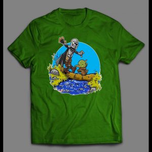 THE HUNTER & BABY ALIEN COMIC STRIP PARODY SHIRT