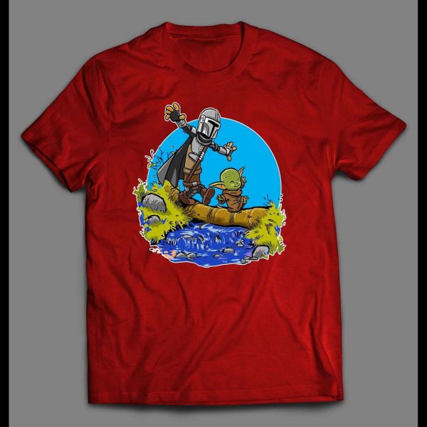 THE HUNTER & BABY ALIEN COMIC STRIP PARODY SHIRT