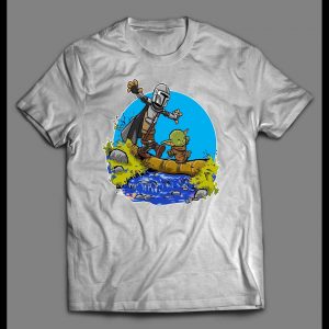 THE HUNTER & BABY ALIEN COMIC STRIP PARODY SHIRT