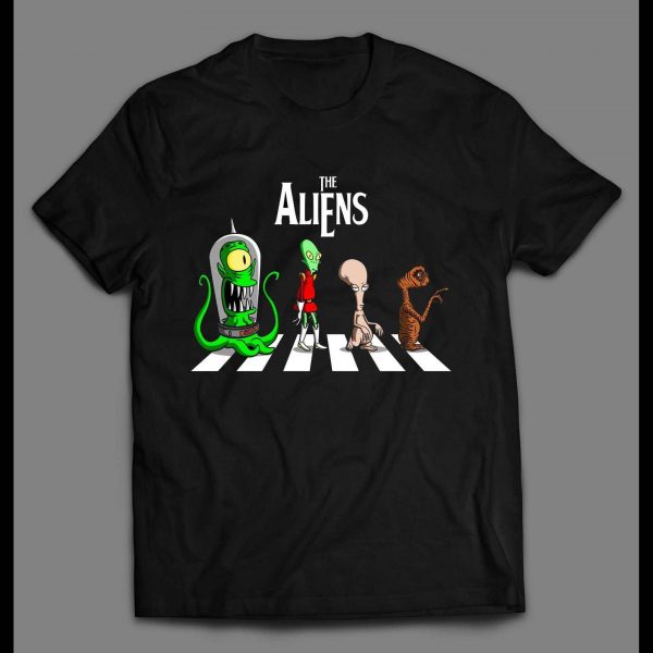 MOVIE ALIENS ABBEY ROAD PARODY SHIRT