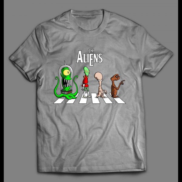 MOVIE ALIENS ABBEY ROAD PARODY SHIRT