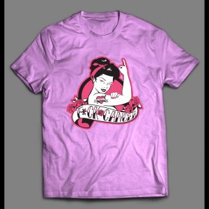 F-CANCER TATTOO GIRL HIGH QUALITY FRONT PRINT SHIRT