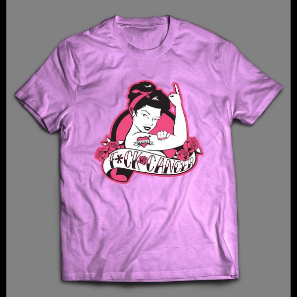 F-CANCER TATTOO GIRL HIGH QUALITY FRONT PRINT SHIRT