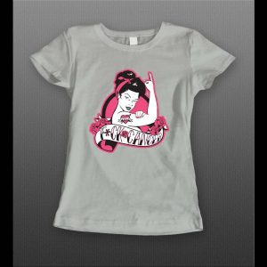LADIES F-CANCER TATTOO GIRL HIGH QUALITY FRONT PRINT SHIRT